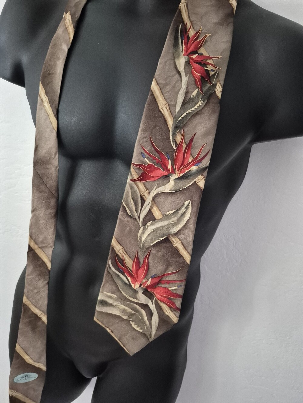 Vintage Tommy Bahama Bamboo Print Tie